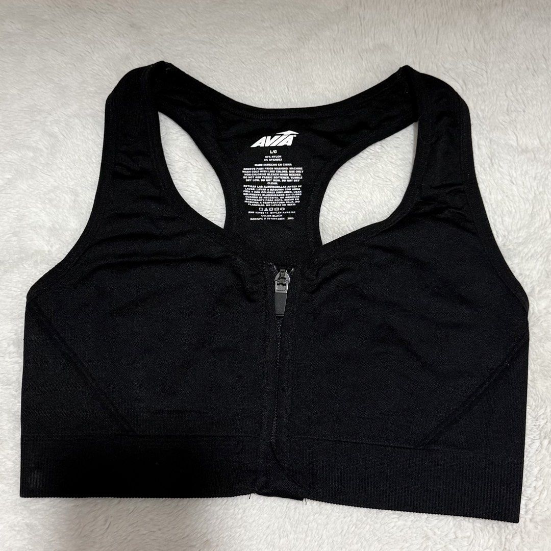 AVIA Zip-Front Sports Bra | Large (Category: Activewear) located in Manila. Submitted by meisu_mnl (Listing ID 1458021969, Image 2). Description: AVIA Zip-Front Sports Bra | Large Like new 🖤 • Size: Large • With pad slot • Front zip closure • Racerback design • Stretchy & supportive • Best fit: 34–36 B/C cup • Great for workouts, gym & activewear #AVIA #SportsBra #Activewear #WorkoutWear #GymWear #WomensActivewear #ZipFrontBra #PrelovedPH #Carou