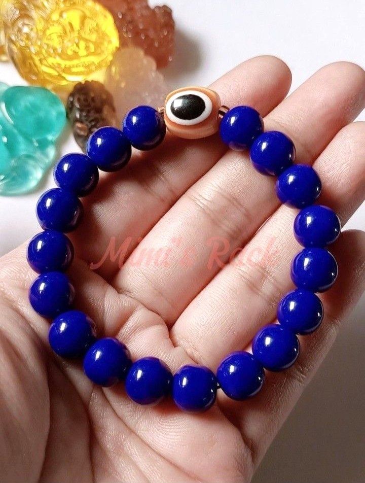 Blue Chalcedony with Ivory Nut Evil Eye Bracelet (Category: Bracelets) located in Taguig. Submitted by mimisrack (Listing ID 1457932759, Image 1). Description: 💙Promotes calm confidence and shields against negative energy -Blue chalcedony - known for soothing emotions and enhancing communication -Evil eye charm (ivory nut) - symbol of protection from negativity and bad vibes -Helps bring inner peace, clarity, and balanced energy -A calming yet p