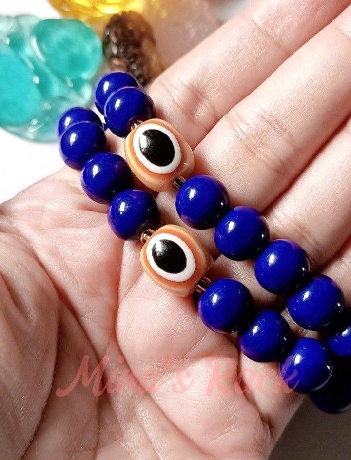 Blue Chalcedony with Ivory Nut Evil Eye Bracelet (Category: Bracelets) located in Taguig. Submitted by mimisrack (Listing ID 1457932759, Image 2). Description: 💙Promotes calm confidence and shields against negative energy -Blue chalcedony - known for soothing emotions and enhancing communication -Evil eye charm (ivory nut) - symbol of protection from negativity and bad vibes -Helps bring inner peace, clarity, and balanced energy -A calming yet p