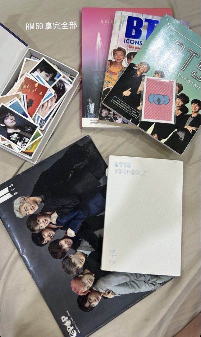 Bts bundle (Category: K-Wave Merchandise) located in Kuala Lumpur. Submitted by brokeahh (Listing ID 1457981223, Image 1). Description: - Great collection for any ARMY - All items for RM50 - Price negotiable .
