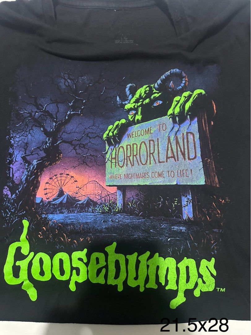 Bundle Horror Tees (Category: Tshirts & Polo Shirts ) located in Manila. Submitted by got_loots (Listing ID 1457963918, Image 2). Description: WTS❗️❗️❗️ Bundle Horror Tees Goosebumps Welcome to Horrorland Black Tee Dimes:21.5x28 Friday The 13th Camp Crystal Lake Tee Large on Official Tag Dimes:23x28.5 ₱800 Only for Both.