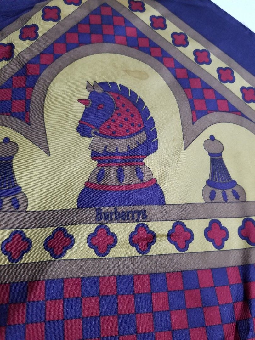 Burberrys Silk Scarf (100% Authentic) (Category: Scarves) located in Quezon City. Submitted by scarfandhandkiesroyaltyph (Listing ID 1458040070, Image 2). Description: Burberrys Silk Scarf (100% Authentic) Price: 2700 Php - Lightly Used - With Care Tag - Hand rolled helm - No Box - Minor Storage Dirt Stain A Gorgeous piece fit for a royalty! Material: Silk 100% Dimension: Appox. 34in x 34in.