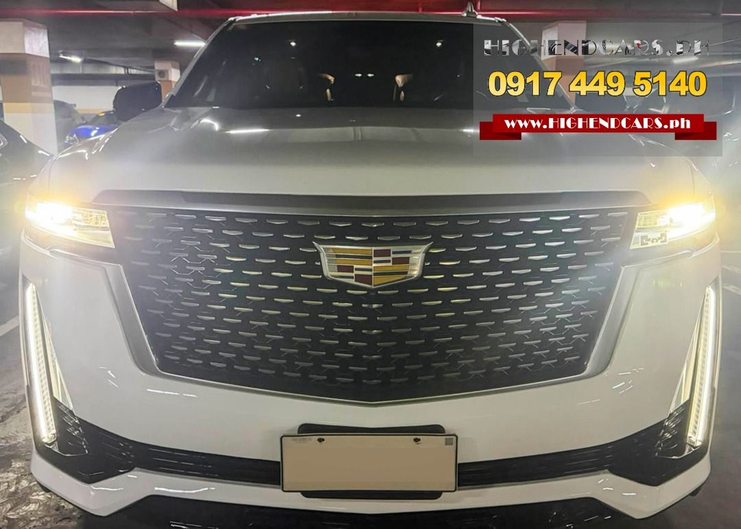 Cadillac Escalade 2023 Auto (Category: Used Cars) located in Manila. Submitted by highendcars (Listing ID 1457947491, Image 1). Description: 2023 CADILLAC ESCALADE CALL: 0917-449-5140 WWW.HIGHENDCARS.PH Excellent Condition 6.2L V8 Gasoline 10-speed automatic 4x4 Mileage: 25t Kms only Plate Ending 0 HIGHENDCARS.PH -- For every journey, there’s a car Sales / Indent Order/ Trade-in / Parts / Tune Up / Re-sale / Financing / Bulletproof Vehicles & Arm