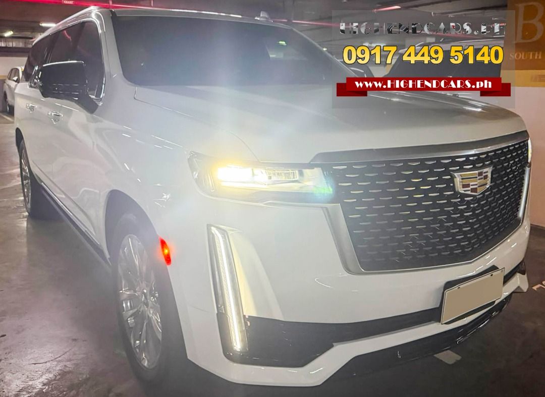 Cadillac Escalade 2023 Auto (Category: Used Cars) located in Manila. Submitted by highendcars (Listing ID 1457947491, Image 3). Description: 2023 CADILLAC ESCALADE CALL: 0917-449-5140 WWW.HIGHENDCARS.PH Excellent Condition 6.2L V8 Gasoline 10-speed automatic 4x4 Mileage: 25t Kms only Plate Ending 0 HIGHENDCARS.PH -- For every journey, there’s a car Sales / Indent Order/ Trade-in / Parts / Tune Up / Re-sale / Financing / Bulletproof Vehicles & Arm