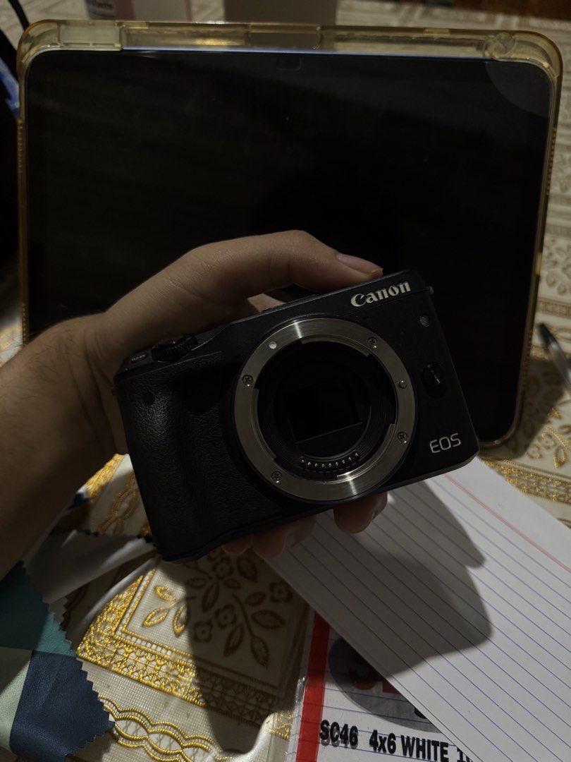 CANON EOS M3 RUSH FOR SALE (Category: Cameras) located in Manila. Submitted by gian_timoteo (Listing ID 1458088213, Image 3). Description: ‼️FOR SALE‼️ 𝗖𝗮𝗻𝗼𝗻 𝗘𝗢𝗦 𝗠𝟯 The real G7x Dupe!! Condition: -Fully functional -Red flash -White flash -All Buttons working -Touchscreen working -Wifi connection -Flip screen Issue: - Super Minor Vignette (output not affected) Inclusions: - Charger - kitlens - M3 body Rfs: Extra Cam, donation for the aff
