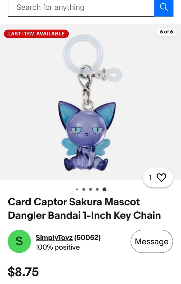 Card Captor Sakura keychain (Category: Character Goods) located in Manila. Submitted by kawaii_omocha_est2020 (Listing ID 1458052599, Image 3). Description: ✅Mine now/ Pay now ✅ Please scan all photos for more details. ✅ Manage your expectation. Most of items are preloved. ✅ Actual color may vary due to lighting conditions. ✅ Gcash Pyment ✅ Mode of Delivery Via Flash Express 🚫No Low Balling/ Low Ballers will be ignored. 🚫No Reservation. 🚫Joy M