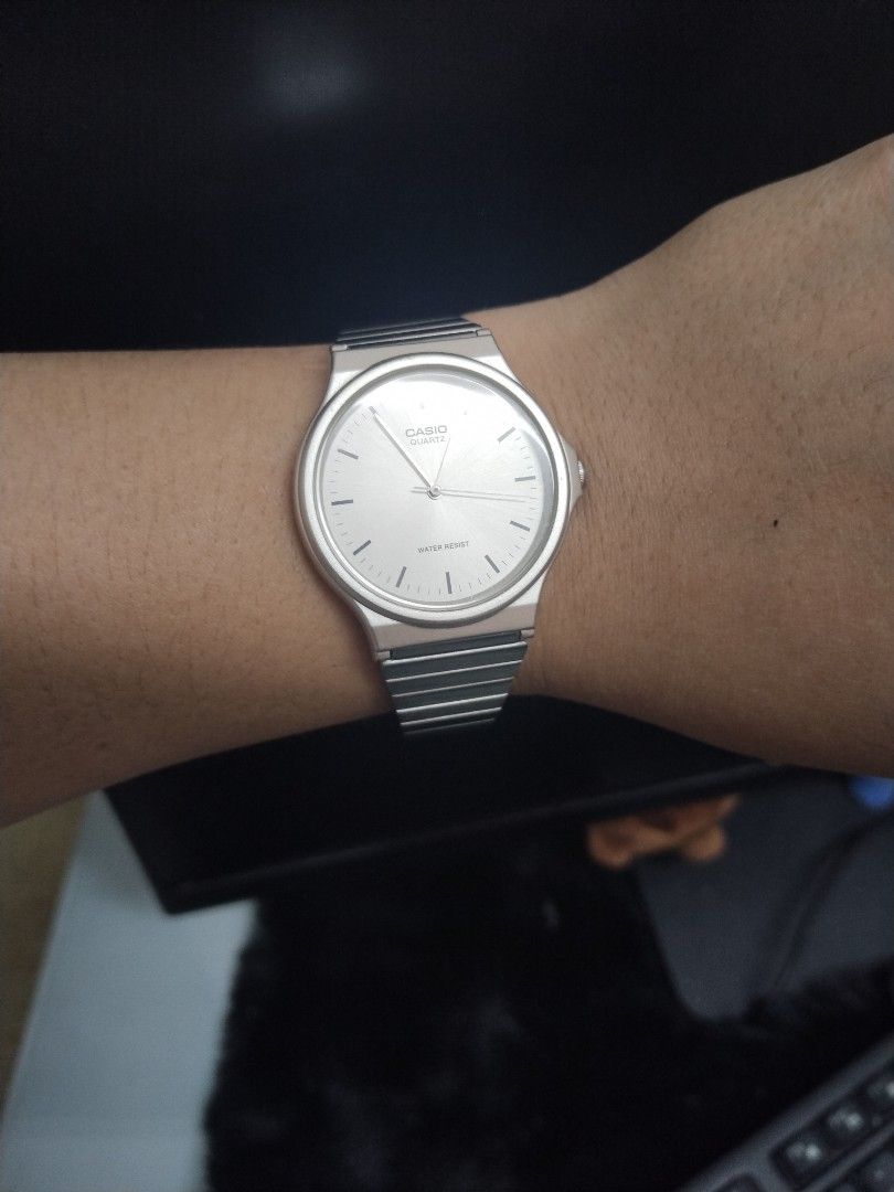 Casio Quartz Watch Silver Stainless Steel (Category: Women's Watches) located in Caloocan City. Submitted by Eliiiiee (Listing ID 1457940759, Image 3). Description: - Classic Casio watch - Silver dial with simple hour markers - Stainless steel band - Water resistant - Great for everyday wear - Works well - Selling because I have too many watches - No box included - Need to change the Battery.