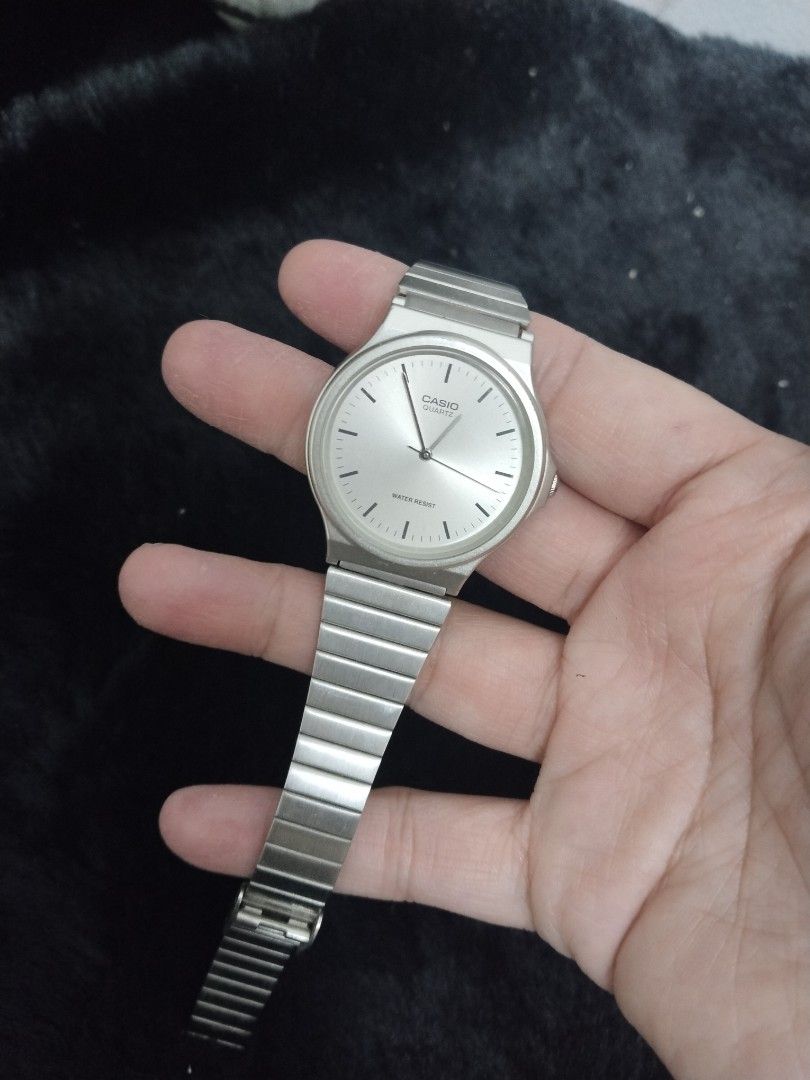 Casio Quartz Watch Silver Stainless Steel (Category: Women's Watches) located in Caloocan City. Submitted by Eliiiiee (Listing ID 1457940759, Image 2). Description: - Classic Casio watch - Silver dial with simple hour markers - Stainless steel band - Water resistant - Great for everyday wear - Works well - Selling because I have too many watches - No box included - Need to change the Battery.