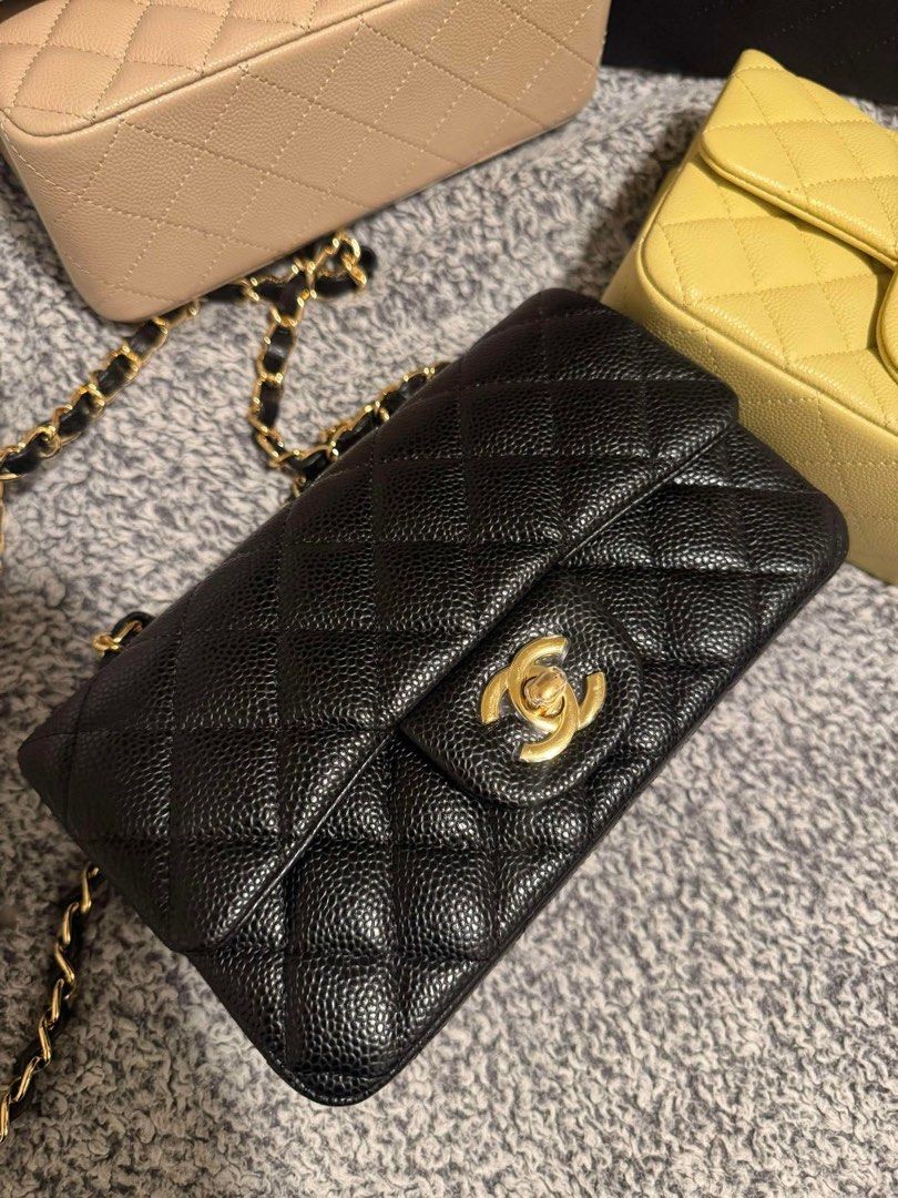 Chanel Classic Flap Bag Mini (Category: Luxury Bags & Wallets) located in Manila. Submitted by just_n (Listing ID 1457990402, Image 2). Description: - Classic Chanel flap bag - Black caviar leather - Gold hardware - Iconic quilted design - in pristine condition .