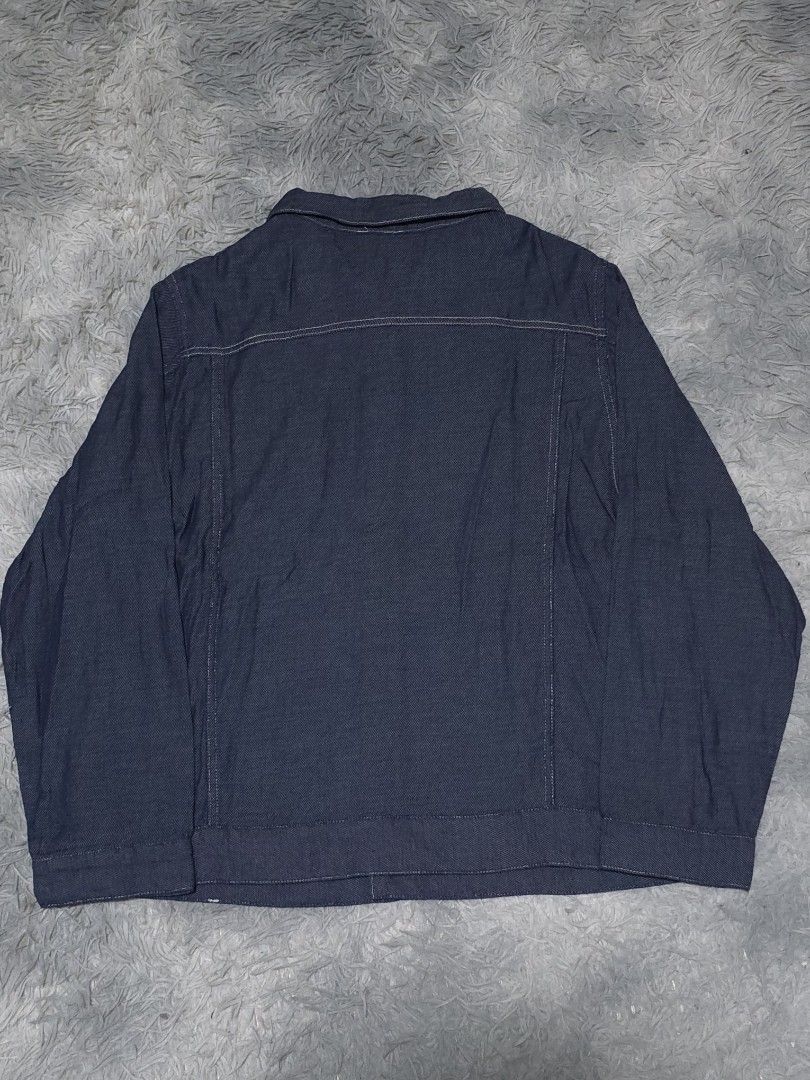 Dark Wash Denim Jacket (Category: Coats, Jackets and Outerwear) located in Abulug. Submitted by humanwhosellthings (Listing ID 1458096149, Image 2). Description: - Classic dark wash denim jacket ✅️23W x 26.5L - Button-up front - Two chest pockets - Two side pockets - Button cuffs on sleeves - Simple, timeless style - Great for layering.