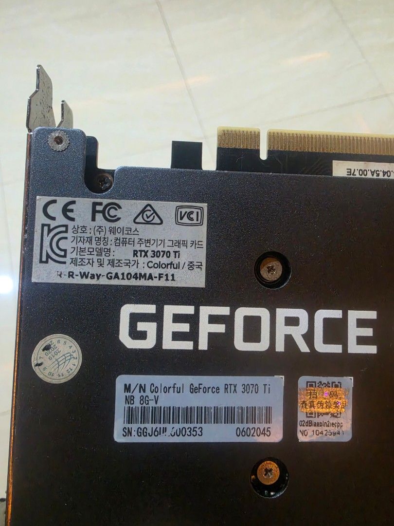 Defective GPU - Colorful GeForce RTX 3070 Ti Graphics Card (Category: Computer Parts) located in Paranaque City. Submitted by paulvane (Listing ID 1457939853, Image 2). Description: Defective/ Not working GPU for Sale — RTX 3070 Ti ⚠️ DEFECTIVE / FOR REPAIR or PARTS: - No power - Fans do not spin - No display Selling an RTX 3070 Ti that is being sold strictly in its current defective condition. -Buyer’s risk -No warranty -No return or replacement