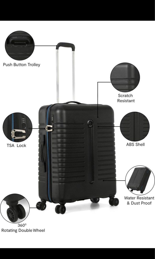 Delsey Paris 28" Expandable Spinner Luggage (Category: Luggage) located in Mandaluyong City. Submitted by cel_007 (Listing ID 1458046534, Image 2). Description: Selling a Delsey Paris 28-inch expandable spinner suitcase. It's made of scratch-resistant ABS shell and is water and dust-proof. Features a TSA lock, push-button trolley, and 360° rotating double wheels for easy maneuverability. Inside, you'll find premium belts and a mesh divider for or