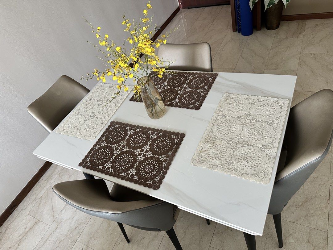 Dining table (Category: Tables & Sets) located in Singapore. Submitted by silentrivernyc (Listing ID 1457988524, Image 3). Description: - expandable dining table -1.2m and 1.8m extended. - Comes with 4 chairs. Barely used. As good as new. Arrange your own transport please .