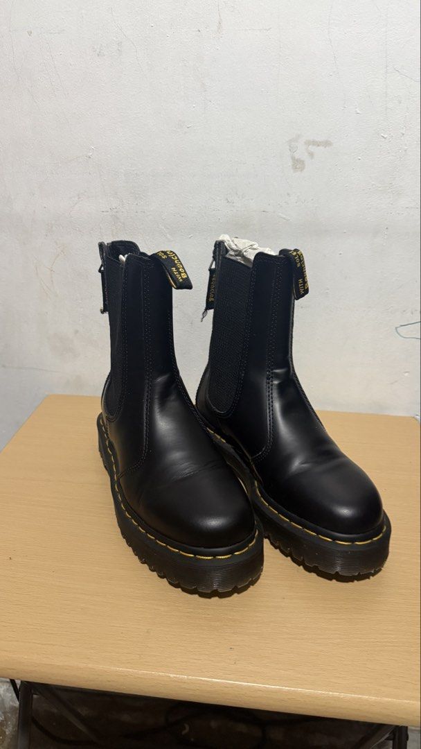 Dr. Martens Hi Bex Zip Boots (Category: Boots) located in Binan City. Submitted by allyson__ (Listing ID 1458065564, Image 2). Description: - Classic Dr. Martens Hi Bex Zip Boots - Black leather with elasticated side panels - Rear zip for easy on/off - Chunky platform sole - Signature yellow stitching - Comfortable and durable for everyday wear -No box anymore mustve thrown it away but I bought this either in Zalora or before Dr Martens pulled ou
