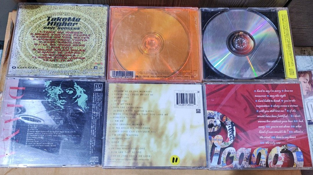 English CDs Assorted B003 (Category: CDs & DVDs) located in Imus. Submitted by hibikiya (Listing ID 1458074972, Image 3). Description: Diana Ross - All the Greatest Love Songs 150 Diana Ross - Voice of Love 150 Judy and Mary - 150 Sharon Apple - The Cream Puf 150 Dave Rodgers - Take Me Higher 300 TAKE ALL 750.