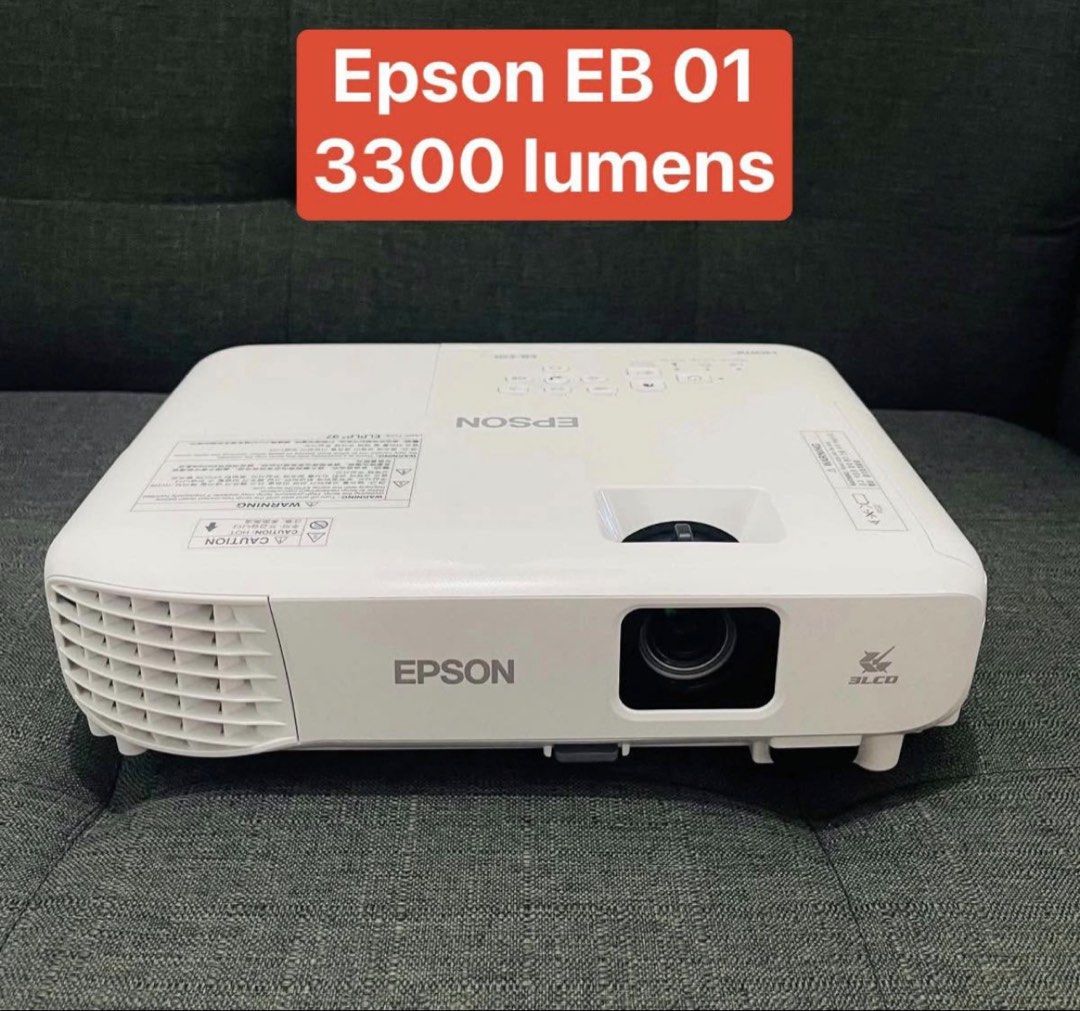 Epson EB-01 Projector 3300 Lumens (Category: Projectors) located in Makati City. Submitted by nerrizzamanalo (Listing ID 1457978011, Image 1). Description: Epson EB E01 3300 lumens With Power cord HDMI Used only for 45hrs ₱13,990 only.