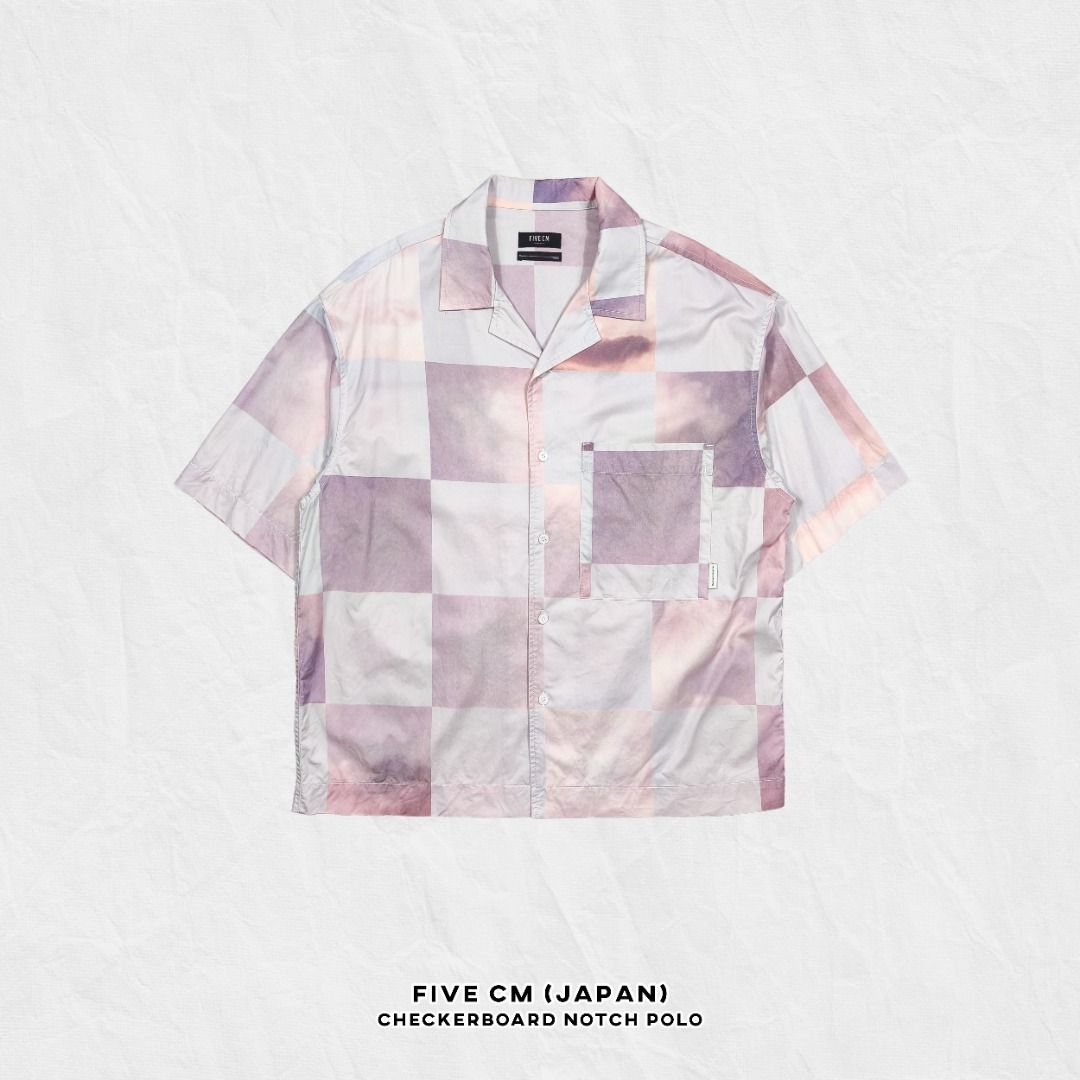 FIVE CM CHECKERBOARD NOTCH POLO (Category: Tshirts & Polo Shirts ) located in Baguio. Submitted by curatedandselected (Listing ID 1457946340, Image 1). Description: Size: large Dimes: 24W x 28.5L Condition: 9.5/10 Fabric: cotton .