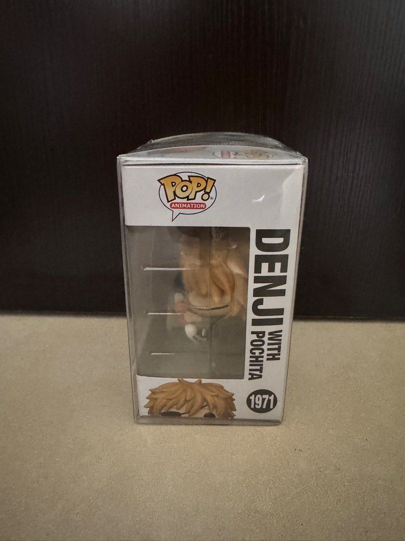 Funko Pop #1971 Denji w/ Pochita w/protector (Category: Designer & Blind Box Toys) located in Quezon City. Submitted by mikarchives (Listing ID 1458093909, Image 2). Description: - Funko Pop Animation Figure - Character: Denji with Pochita - Number: 1971 - Series: Chainsaw Man - Condition: Brand new, box is still sealed - Ideal for collectors.