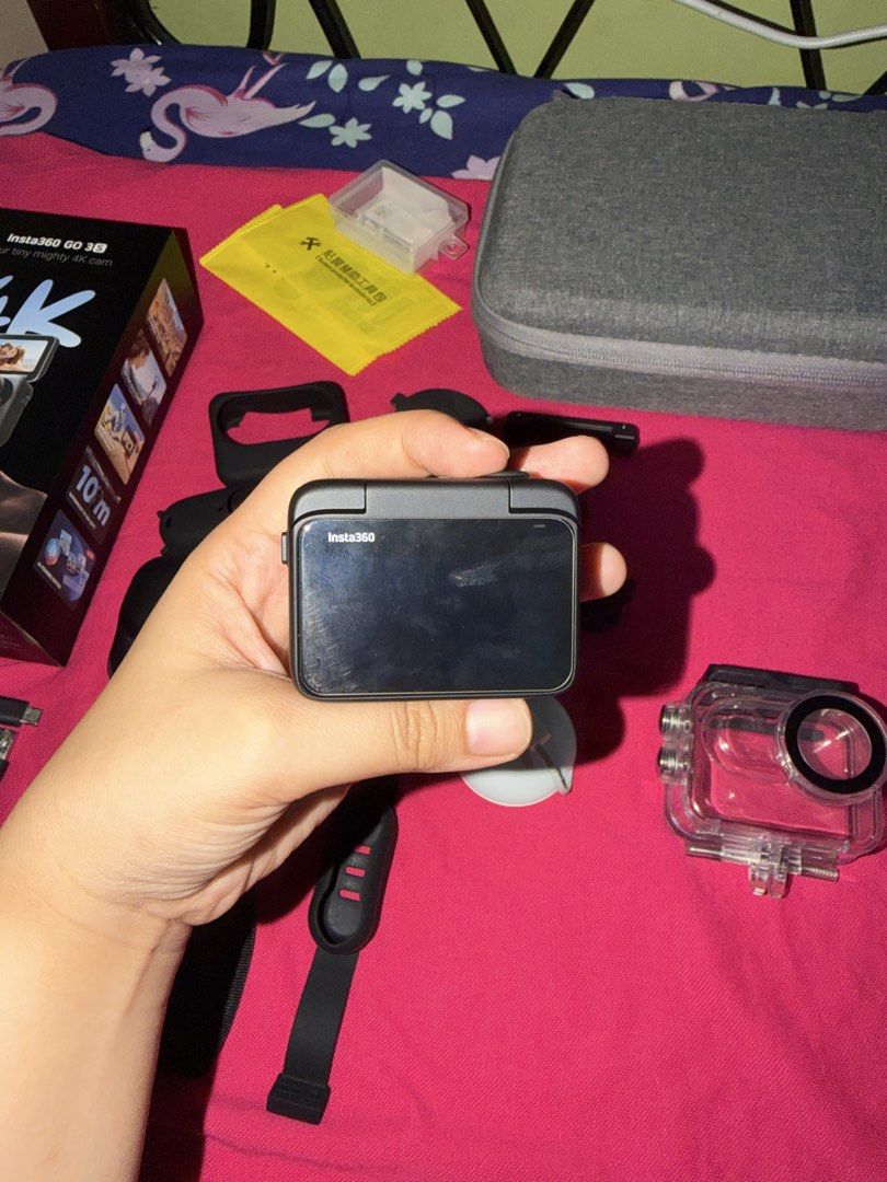 Insta360 GO 3S (Category: Cameras) located in Imus. Submitted by amawieismyname (Listing ID 1458047657, Image 3). Description: - 128 GB - less than 5x lang ginamit so super new pa talaga - with accessories - with original tripod stand functional bullet .
