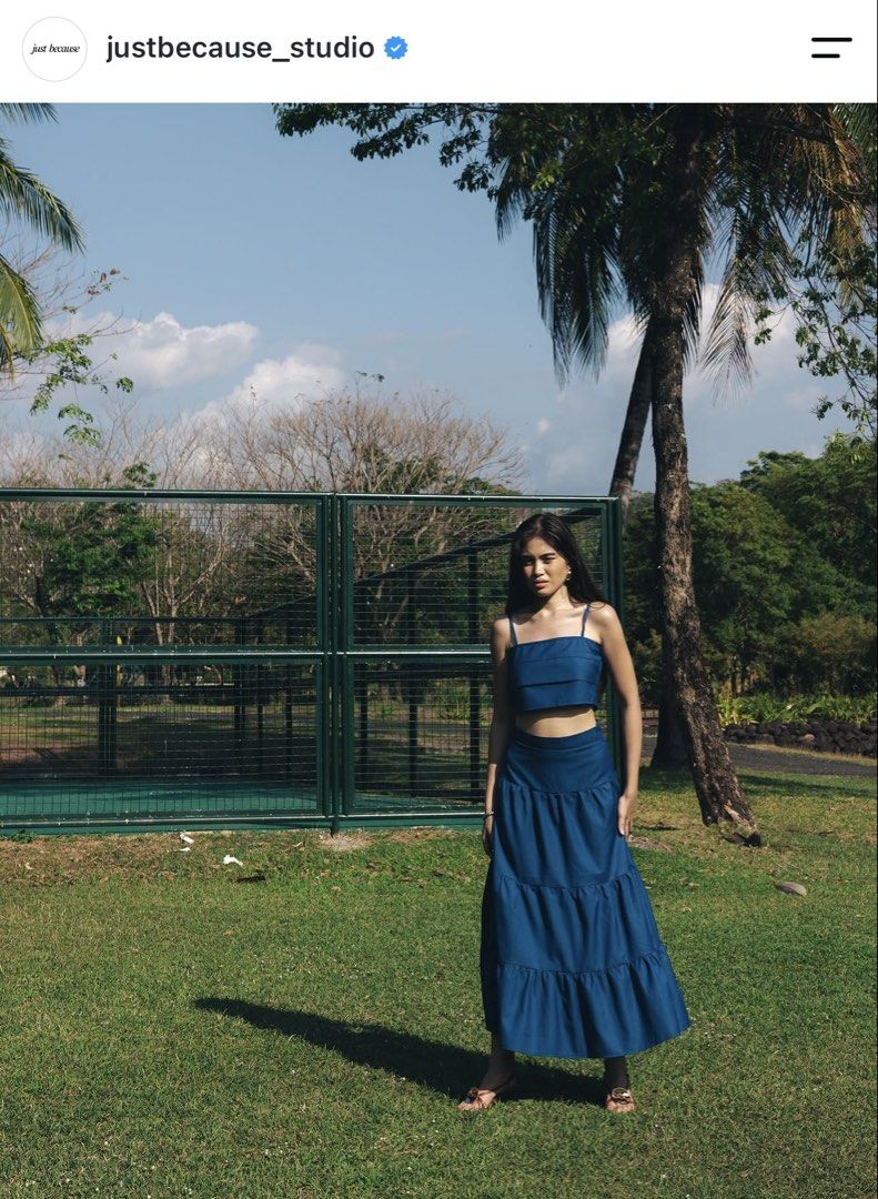 Just Because Martina Set (in Blue) (Category: Dresses) located in Quezon City. Submitted by nikki.chua (Listing ID 1458046737, Image 3). Description: Size Medium Top- altered to fit small; never been used Skirt- used only once.