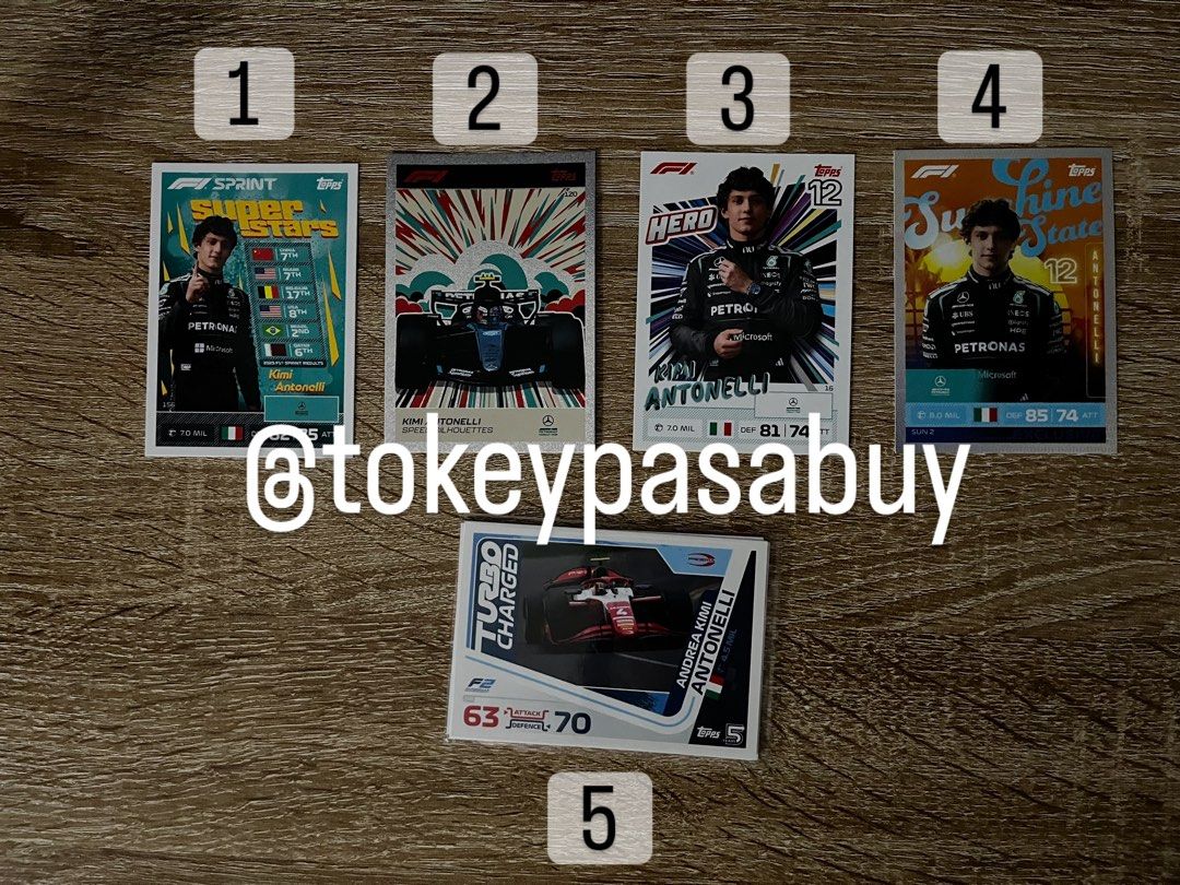 KIMI ANTONELLI F1 CARDS (Category: Raw Singles) located in Paranaque City. Submitted by tokeypasabuy (Listing ID 1457944770, Image 1). Description: DECLUTTERING 👌 READY TO SHIP 👌 KIMI ANTONELLI F1 CARDS 200 PHP EA ❌SOLD❌ 3 4 MOP: Maribank/Bank Transfers MOD: SCO/JNT DM for Inquiries 😊.