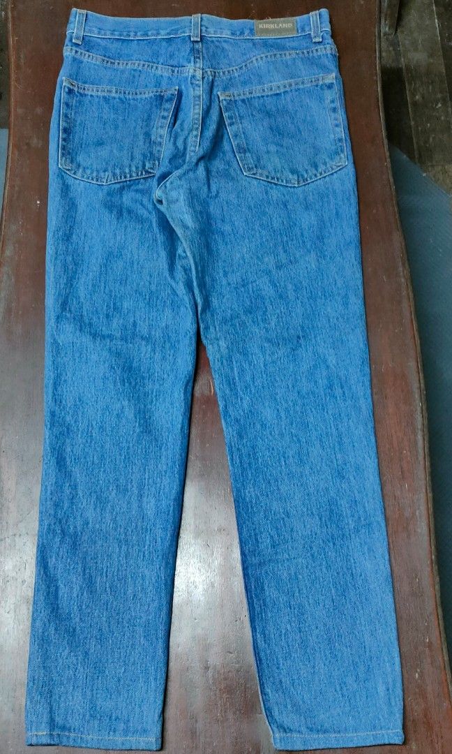 Kirkland Mid Wash Denim Jeans (Category: Jeans) located in Baguio. Submitted by migs_act (Listing ID 1458034946, Image 2). Description: FOR SALE: Kirkland Mid Wash Denim Jeans Price: ₱500 Size: Tagged 30×32 Waist: 16" Rise: 11.5" Outseam: 39" Hem: 6.25" Color: Mid Wash Fit: Slim Tapered Material: Heavy Denim Details: 5-pocket design, zip fly, heavy denim construction. Condition: 9.8/10 — Like New Payment: GCash or Bank Transfer Shipping: J&T PM f