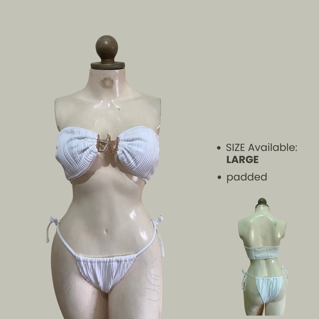 L White tecxtured tube swimsuit (Category: Bikinis & Swimsuits) located in Bacoor. Submitted by hijasph (Listing ID 1457921945, Image 2). Description: BRAND NEW Available: large Payment: ✅ g.cash/ b.ank Transfer DELIVERY/SHIPPING: ✅ J&T.