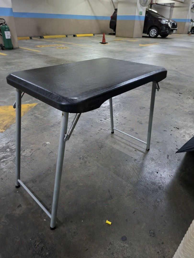 Lifetime USA Companion Table (Category: Tables & Sets) located in Pasig City. Submitted by phonefanatic (Listing ID 1457936480, Image 2). Description: Original Brown Lifetime Companion Foldable Table - Space-saving compact folding table - Ideal for small apartments or as extra surface area - Effortless setup and fold-away design - Dimensions (Open): 45.7cm W x 61.4cm L x 44.9cm H - Dimensions (Closed): 45.7cm W x 56.9cm L x 5.6cm H - Tabletop Thi