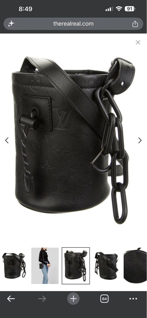 Louis Vuitton Black Monogram Empreinte Bucket Bag (Category: Luxury Bags & Wallets) located in Cebu City. Submitted by yenetcuba52435 (Listing ID 1457908591, Image 1). Description: - Louis Vuitton bucket bag in black - Embossed monogram leather - Features a chunky chain strap - Includes a longer adjustable strap - Secure drawstring closure - Versatile for daily use or evening events.
