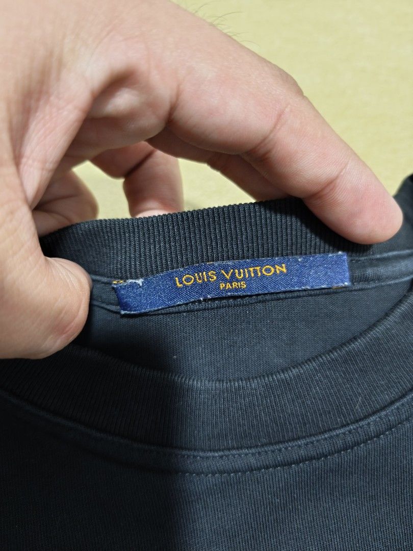 Louis Vuitton x NBA Black T-Shirt (Category: Tshirts & Polo Shirts ) located in Iloilo. Submitted by daddy_declutter (Listing ID 1458069836, Image 3). Description: L 27 x W 20 Black Louis Vuitton x NBA collaboration t-shirt. Features the LV logo on the front and NBA branding on the back. Made in Italy. Great piece for any fan..