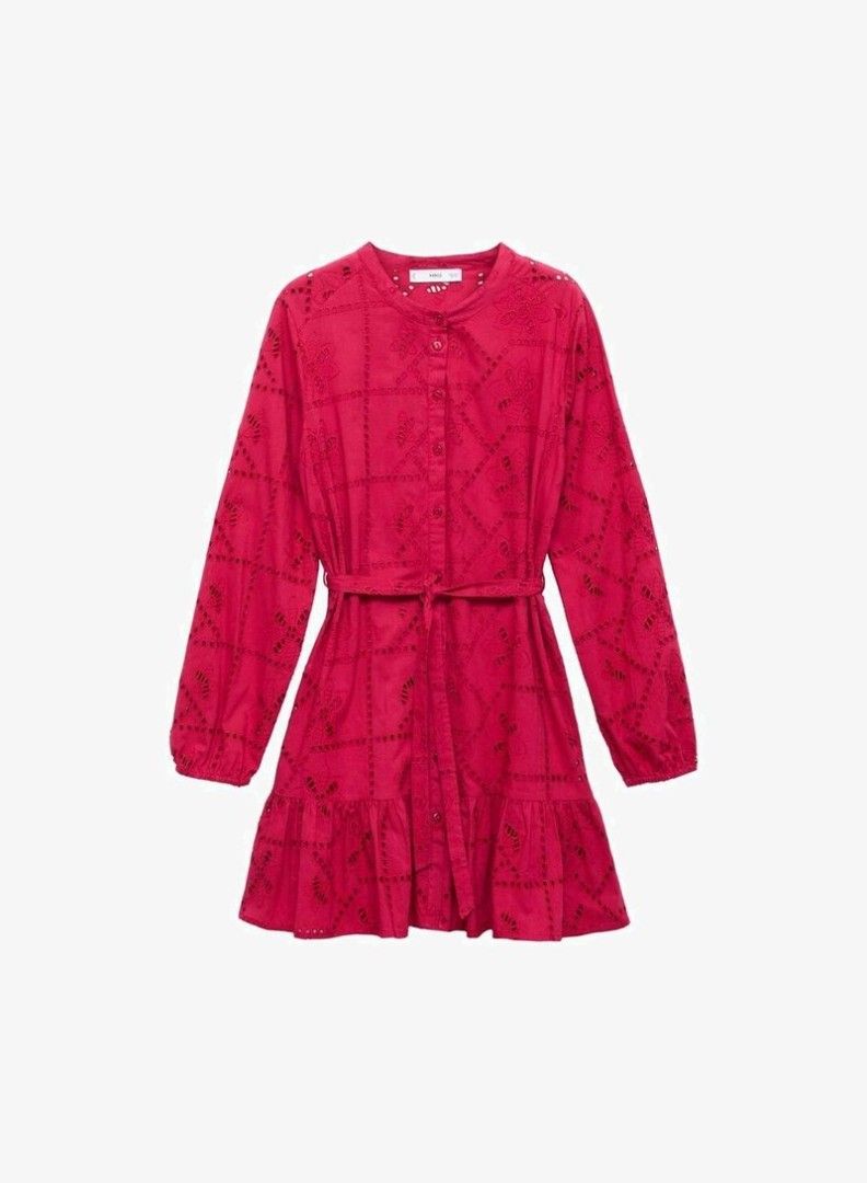 Mango red eyelet dress (Category: Dresses) located in Las Pinas. Submitted by assortedkidzstuffs (Listing ID 1457996506, Image 2). Description: bnew with tag selling low.