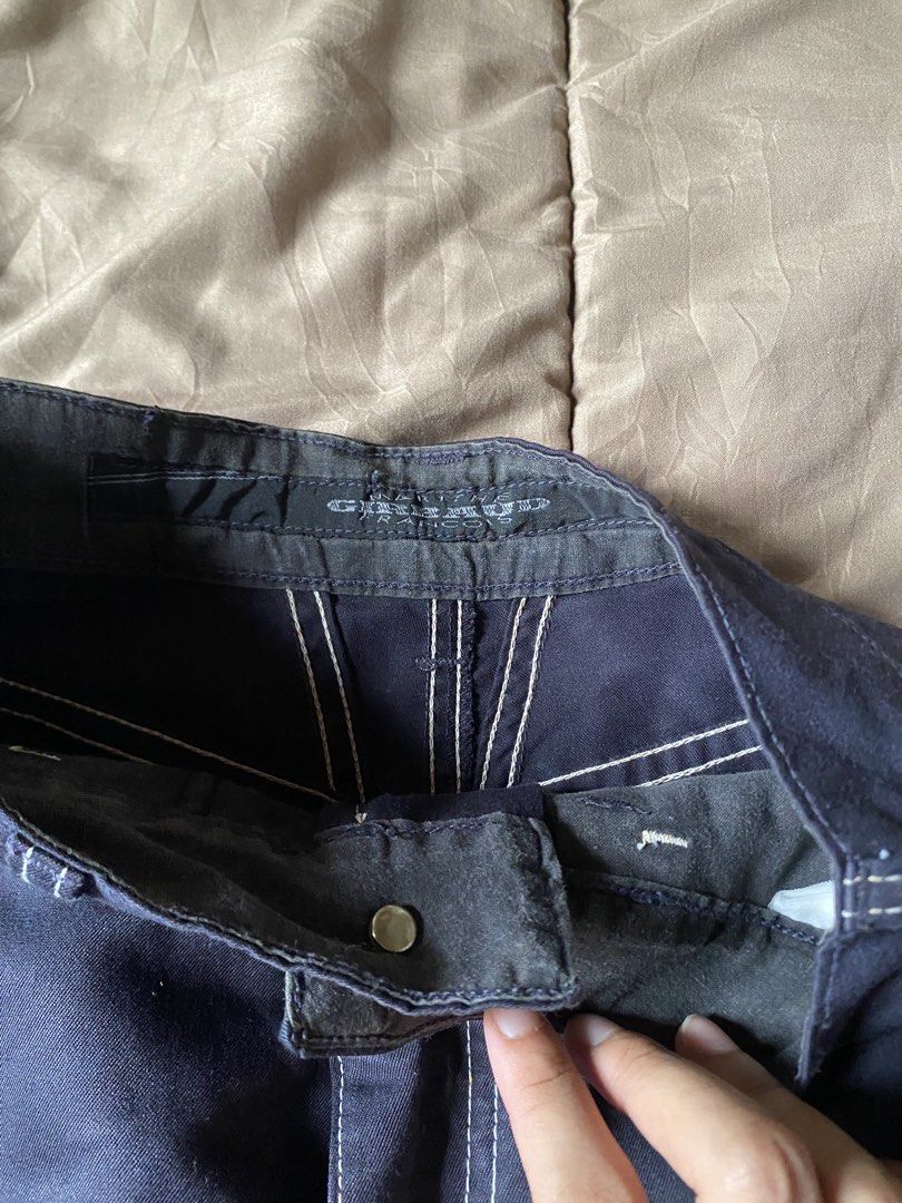 MARITHE FRANCOIS GIRBAUD Navy Pants with White Stitching (Category: Jeans) located in Caloocan City. Submitted by lienzonius (Listing ID 1457909606, Image 3). Description: - Marithe Francois Girbaud navy pants - Distinctive white contrast stitching throughout - Classic five-pocket design - Secure button and zip closure - Ideal for everyday casual outfits.