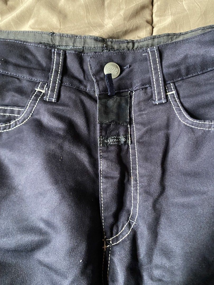 MARITHE FRANCOIS GIRBAUD Navy Pants with White Stitching (Category: Jeans) located in Caloocan City. Submitted by lienzonius (Listing ID 1457909606, Image 2). Description: - Marithe Francois Girbaud navy pants - Distinctive white contrast stitching throughout - Classic five-pocket design - Secure button and zip closure - Ideal for everyday casual outfits.