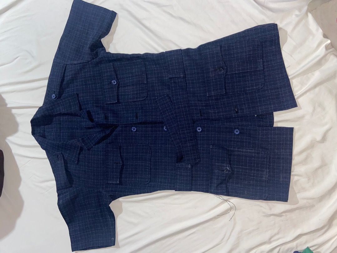 Navy Blue Plaid Button-Up Coat with Pockets (Category: Tshirts & Polo Shirts ) located in Angeles City. Submitted by den_e (Listing ID 1458021535, Image 1). Description: .