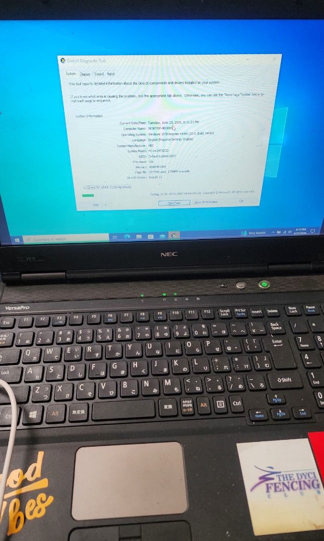 NEC VersPro Laptop (Category: Laptops & Notebooks) located in Bulacan. Submitted by leileilei09 (Listing ID 1458012139, Image 1). Description: Processor: Intel® Core™ i5-2430M CPU @ 2.40GHz (Dual-Core with Turbo Boost up to 3.00GHz). RAM: 4GB (Perfect for light multitasking and web browsing). System Type: 64-bit operating system, x64-based processor. OS: Windows 10 (Ready for use with standard office applications). ISSUE ‼️ Keyboard & Mouse not w