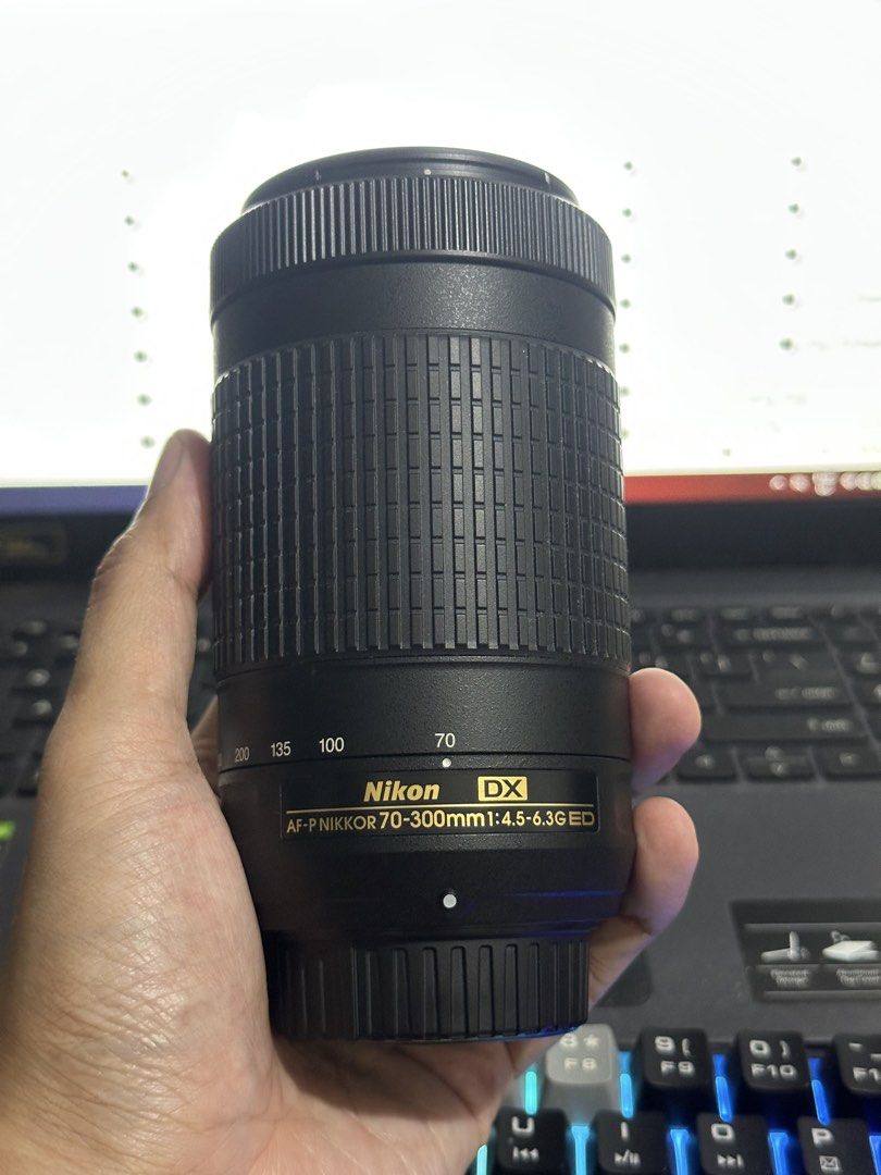 Nikon 70-300mm (Category: Lens & Kits) located in Malabon City. Submitted by reyyyyyyyyyyyyyyy (Listing ID 1458083873, Image 1). Description: Nikon AF-P 70-300mm -No issue, almost new -Lens -Lens Cap -Lens Cover -Clean glass -Intact rubber -Sharp output -No performance issue P12,999 (negotiable) No issue, test all you want Bring your own camera for testing Rfs: Decluttering Meetup: Uncle John’s Cayco, Manila .