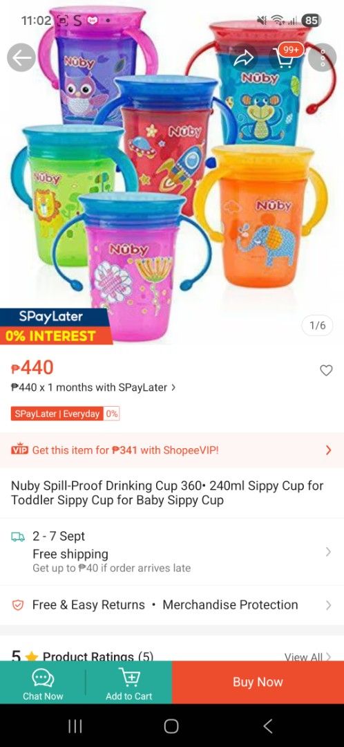 Nuby Sippy Cups and Baby Bottle (Category: Weaning & Toddler Feeding) located in Manila. Submitted by pretty0099 (Listing ID 1457923482, Image 3). Description: - Set of baby feeding items - Includes Nuby sippy cup with blue lid and handles - Pink and purple baby bottle with nipple - Clear bottle with pink lid and straw - All bottles/cups feature handles for easy gripping - Ideal for transitioning your baby from bottle feeding to cup drinking.