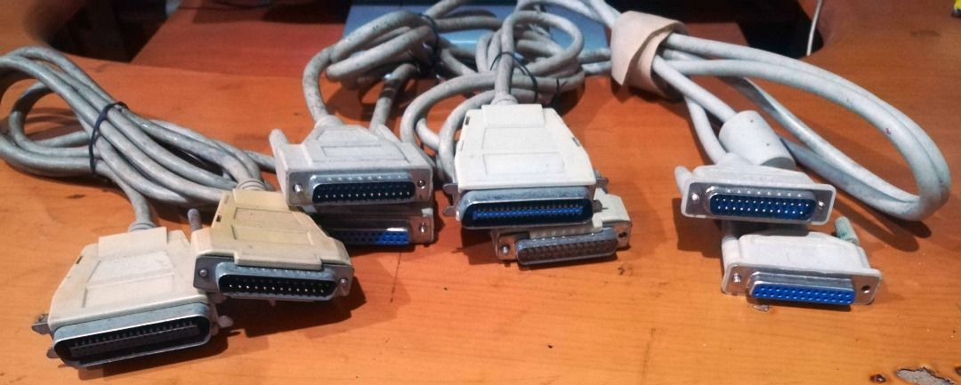 Old type parallel printer cables Type A and Type B (Category: Cables & Adaptors) located in Paranaque City. Submitted by lyjames (Listing ID 1457991846, Image 1). Description: Note: Please read first before inquiring Hindi na ako magrereply kung nandito na ang sagot sa details ng ad. Old type parallel printer cables Type A and Type B Para sa dot matrix printers, or other devices na parallel cable ang gamit. Good condition, yung iba halos new at n