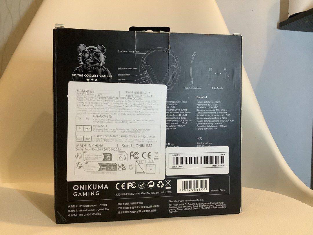 ONIKUMA GT808 Wireless Gaming Headset (Category: Headphones & Headsets) located in Calamba. Submitted by keeprees (Listing ID 1457989165, Image 2). Description: - ONIKUMA GT808 Wireless Gaming Headset - Three connection modes: Wireless, 2.4G, and Wired - Vibrant RGB colorful lighting - Long-lasting 18-hour battery life - Ultra-low 40ms latency for seamless gaming - Comfortable, breathable fabric earcups - Adjustable head beam for a perfect fit - 