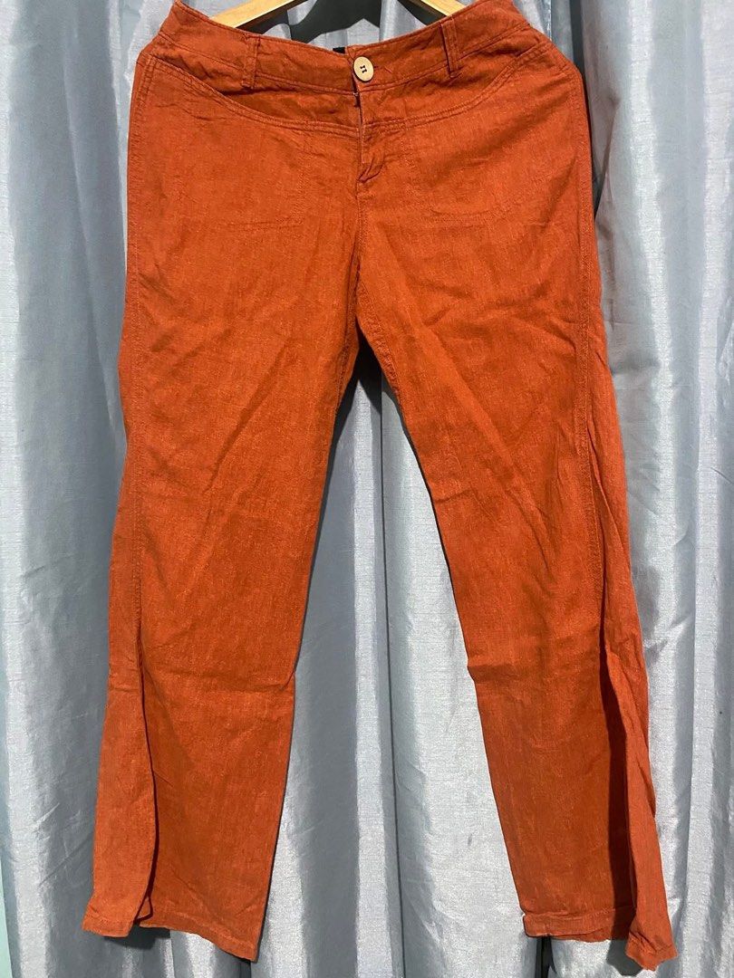 Orange Linen Blend Cropped Pants (Category: Other Bottoms) located in Lapu Lapu. Submitted by enecha (Listing ID 1457946014, Image 1). Description: - Orange pants with a comfortable linen blend feel. - Cropped length with a stylish slight flare at the hem. - Secure button and zip front closure. - Two functional front pockets. - Versatile and easy to style for everyday casual wear..
