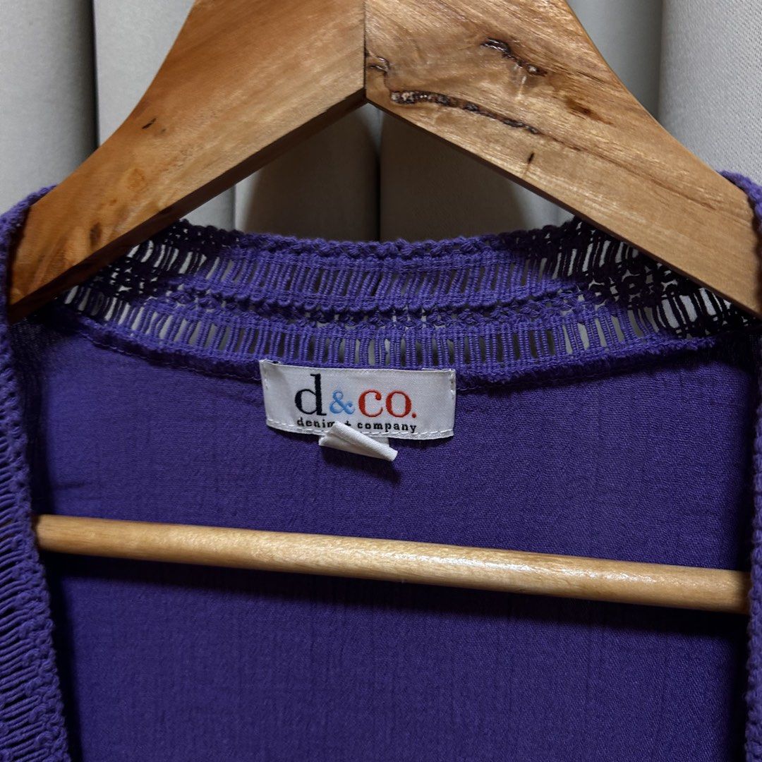 Plus Size D&Co. Purple Cardigan Kimono (Category: Coats, Jackets and Outerwear) located in Rizal. Submitted by from99abovecloset (Listing ID 1458095090, Image 2). Description: Size: 2XL Armhole (laid flat):11” Bust (around): 52” Length (laid flat): 28” Cotton | loose | used few times only .