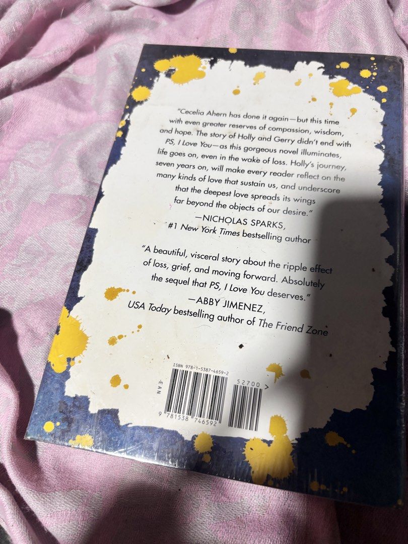 Postscript by Cecelia Ahern - Best Seller Novel (Category: Storybooks) located in Marikina City. Submitted by PrelovedByLuna (Listing ID 1457936070, Image 3). Description: - Book: Postscript by Cecelia Ahern -Never been opened; natago lang sa cabinet ng matagal - Sequel to: PS, I Love You - Continues the story of Holly and Gerry - Theme: Life, loss, and love - Praised as 'illuminating' and a 'beautiful, visceral story' - A bestseller by a New Yor
