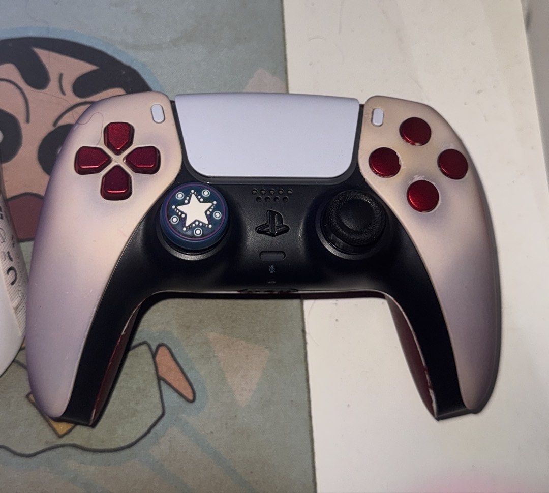 PS5 Controller with Slight Issues (Category: Controllers) located in Singapore. Submitted by ttcvhs (Listing ID 1458005164, Image 1). Description: Left joystick and back custom pedals arent working properly hall effect joysticks chipped and discolored shell.