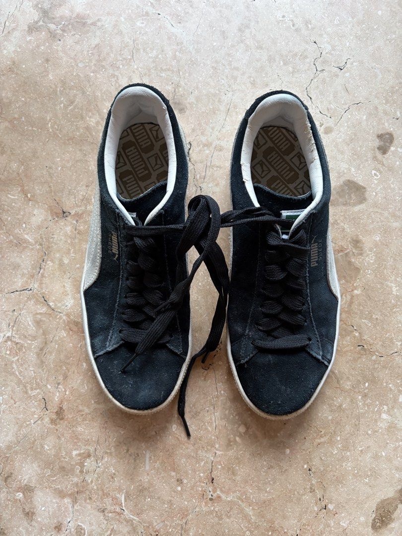 Puma Suede Sneaker, Black and White (Category: Sneakers) located in Quezon City. Submitted by tidyup.lara (Listing ID 1457923168, Image 1). Description: UK 5 EUR 38 US 6 Sold as is Condition 8/10: used but in good condition, needs cleaning .