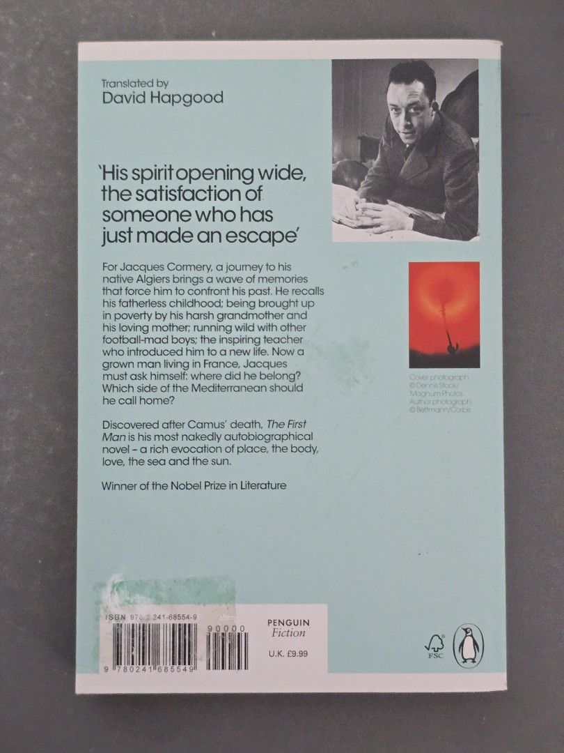 [Remaindered Copy] The First Man by Albert Camus (Category: Storybooks) located in Dasmarinas. Submitted by curatedreadsbykat (Listing ID 1457926438, Image 2). Description: ✨ Remaindered copy ✨ This is a remaindered copy — meaning the book is brand new and unread, but may have minor cosmetic flaws (such as small marks, dents, or publisher stamps) from storage or distribution. ✨ Kindly swipe left on the picture section of the listing to see the ac