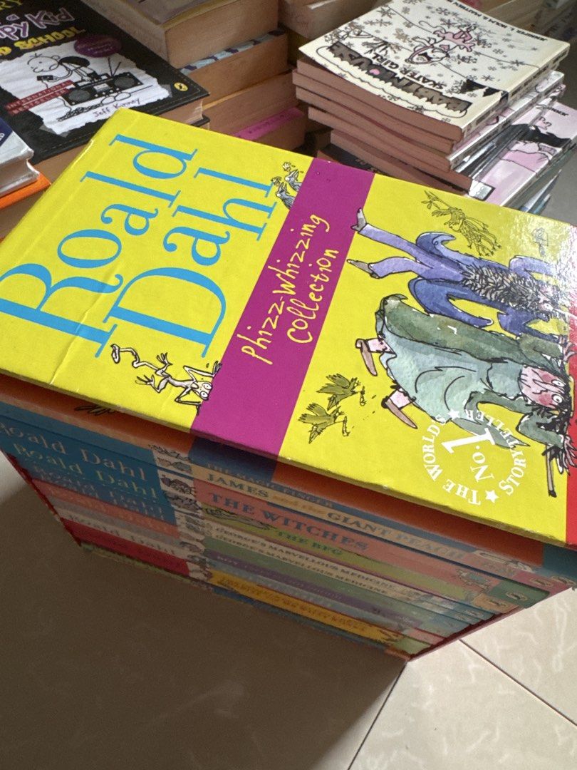Roald Dahl Book Collection - 12 Books (Category: Children's Books) located in Manila. Submitted by prelovedshop0818 (Listing ID 1457949984, Image 2). Description: - Set of 12 Roald Dahl books - Perfect for young readers - Titles include: The Magic Finger, James and the Giant Peach, The Witches, The BFG, George's Marvellous Medicine, Danny the Champion of the World, Boy Tales of Childhood, Going Solo, The Complete Adventures of Charlie and Mr Will