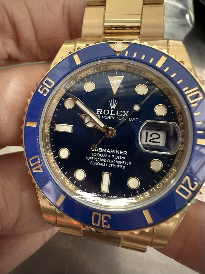 Rolex Submariner full yellow gold 2023 126618LB, Luxury, Watches on ...