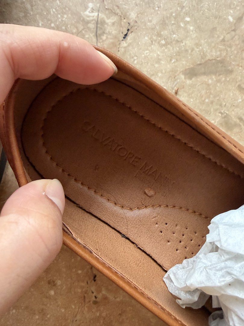 Salvatore Mann Black Label Leather Shoes, Brown (Category: Dress Shoes) located in Quezon City. Submitted by tidyup.lara (Listing ID 1458055556, Image 3). Description: Size 41 Sold as is Condition 8/10: used but in good condition, with staining.