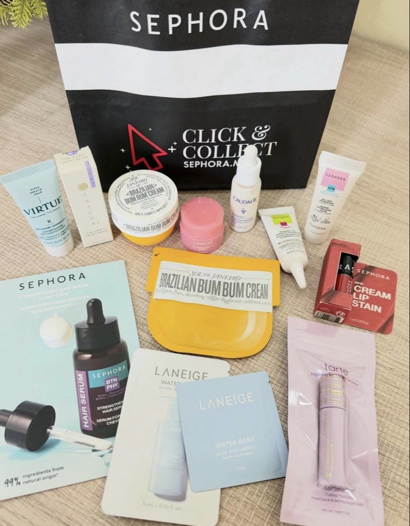 Sephora Bundle (Category: Makeup) located in Kuala Lumpur. Submitted by prelovedbynr9 (Listing ID 1457964091, Image 1). Description: Sephora Set Original Authentic💯 ✔ New item👈 👈 👈 Never worn ✔ Semua travel set & sampel bought in sephora jan26 Sm8 ss14.