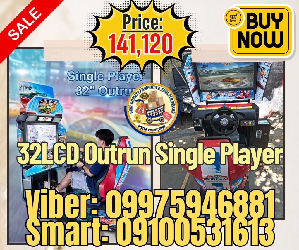 Simulator Outrun Arcade Car Racing Game Machine 32 Inch LCD (Category: Toys & Collectibles) located in Taguig. Submitted by richjoshuagold (Listing ID 1457934440, Image 1). Description: 🌏 We Can Deliver Nationwide 👉 AP Cargo, LBC & Lalamove (🛳️ Sea /✈️ Air Freight) Price: 141,120 Size: 170*110*190cm Weight: 130kg 🔥 SALE! SALE! SALE! SALE! 🔥 AVAILABLE TODAY!! READY FOR DELIVER OR PICK UP 📍 HURRRYYYY UUPPPPP!!! GET LESS DISCOUNT! ✅ 💯 Guarant